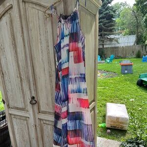 Anthropologie “ B” maxi watercolor dress size xs